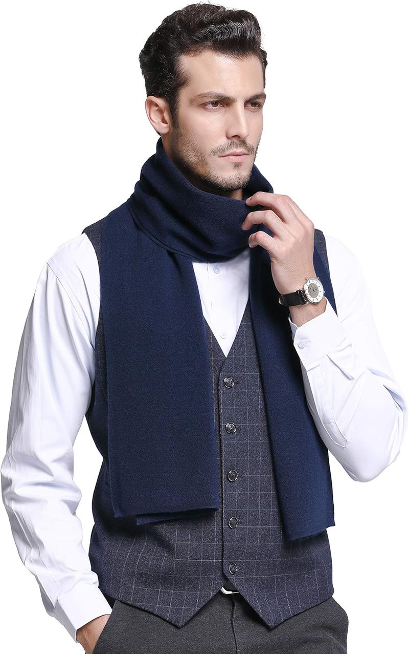 IONA Men's Winter Cashmere Feel Australian Wool Soft Warm Knitted Scarf - Image 3