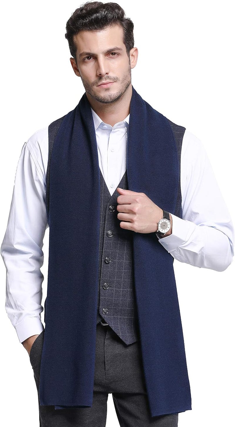 IONA Men's Winter Cashmere Feel Australian Wool Soft Warm Knitted Scarf - Image 4