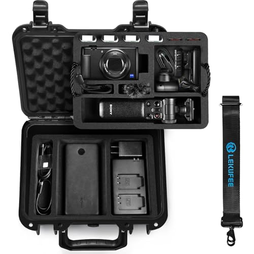 Lekufee Portable Waterproof Hard Case for Sony ZV1F ZV1 ZV1 II Vlog Camera NPBX1 Battery GPVPT2BTGPVPT3 Shooting Gripand More AccessoriesCase Only - Image 1