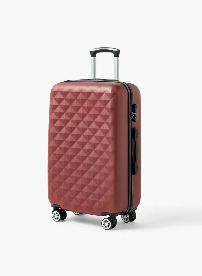 وايف Textured Hardcase Luggage Trolley With Retractable Handle - 24 Inches Check-In Bag