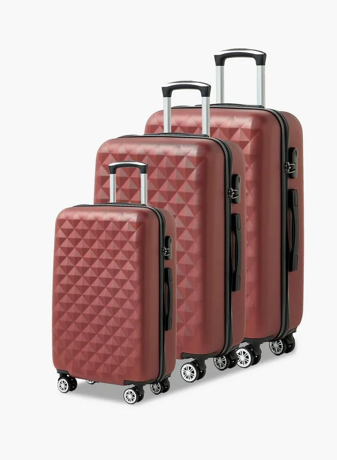 وايف Textured Hardcase Luggage Trolley With Retractable Handle - 24 Inches Check-In Bag