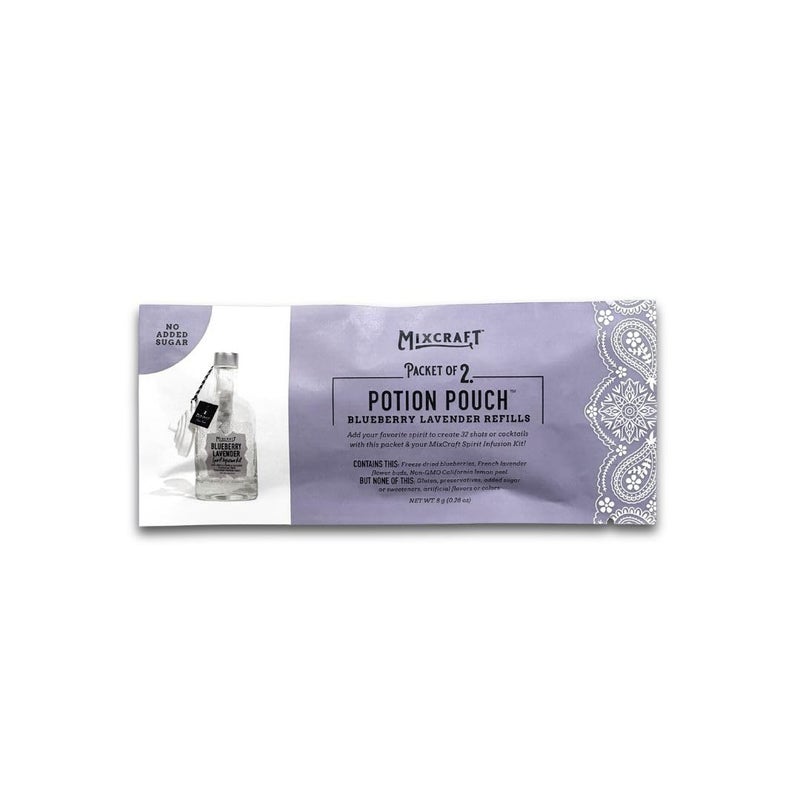 MixCraft Spirit Infusion Premium Craft Cocktail & Mocktail Mixer Refill Packet Refill Packet (Set of 2 Potion Pouches), Blueberry Lavender - Image 1