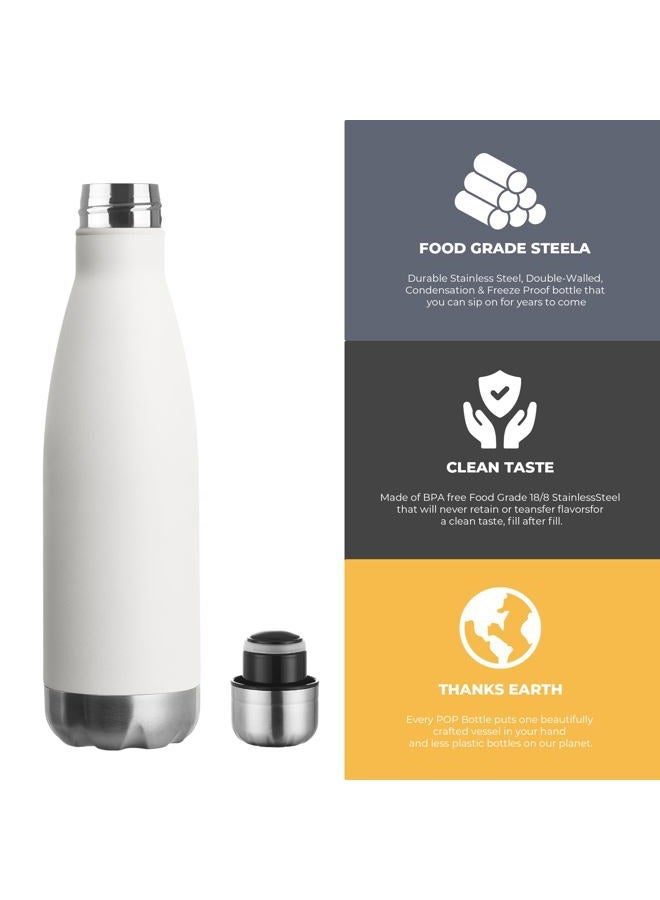 MEWAY 17oz Sport Water Bottle 12 Pack Vacuum Insulated Stainless Steel Leak-Proof Double Wall Cola Shape Water Bottle,Keep Drinks Hot & Cold (White,12 Pack) - Image 3