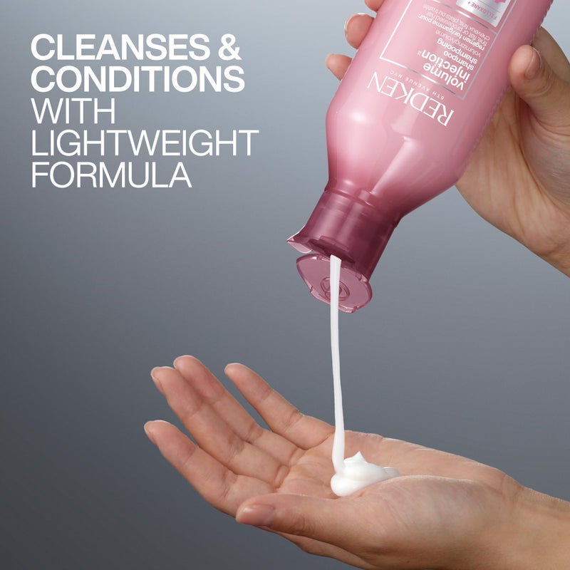 Redken Volume Injection Shampoo & Conditioner Set For Fine Hair - Adds Lift & Body, Volumizing & Detangling Without Weighing Down, Paraben-Free, 10.1 Fl Oz (Pack of 2) - Image 5