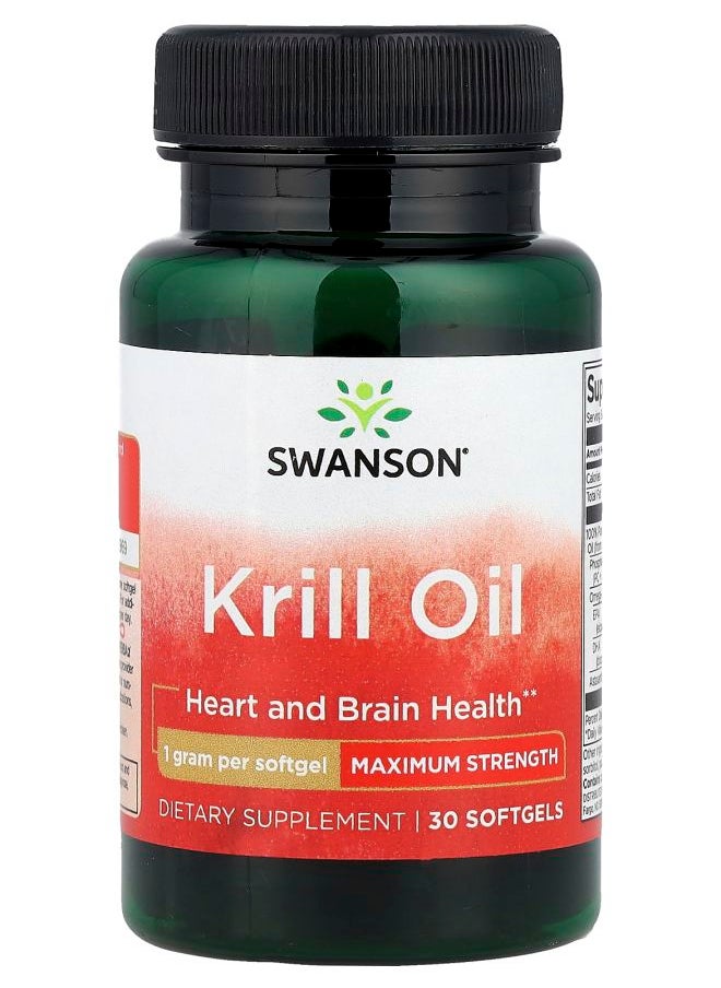 SWANSON - Krill Oil Maximum Strength 30 Softgels - Image 1