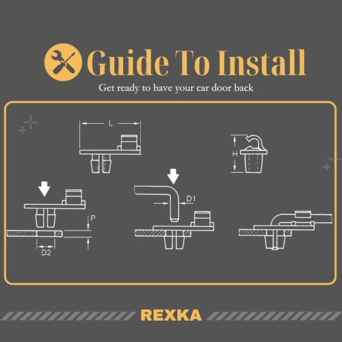 Rexka 10 Sets Door Handle Lock Rod Hood Latch Locking Push Clip Kit 5/32 Rod for GM Ford Chrysler Dodge Jeep Buick Cadillac Chevrolet Oldsmobile Pontiac Pickups Suvs - Image 5