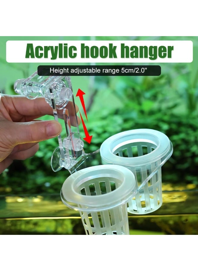 لاكام Fish Tank Plant Holder, Aquarium Plant Holder with Adjustable Height, Hanging Pothos Clip for Fish Tanks, Aquarium Planter Cups, Fits Tank Walls up to 1.5cm/0.6 Inch Thick (White, 1-Pack) - Image 3