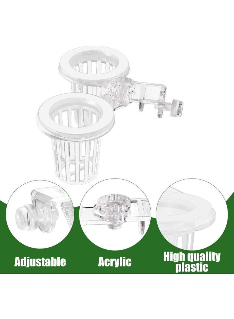 لاكام Fish Tank Plant Holder, Aquarium Plant Holder with Adjustable Height, Hanging Pothos Clip for Fish Tanks, Aquarium Planter Cups, Fits Tank Walls up to 1.5cm/0.6 Inch Thick (White, 1-Pack) - Image 2