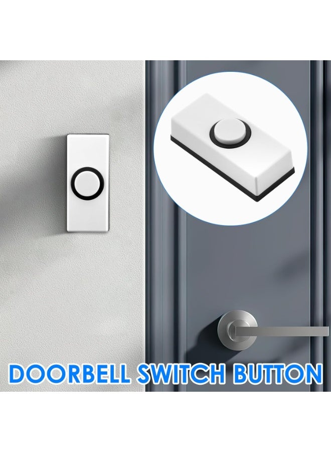2Pcs Wired Doorbell Universal Weatherproof Door Bell Push on for Home Garage Warehouse Hotels Hospital Factories White+black Wall Mounted Plastic Bell Push - Image 4