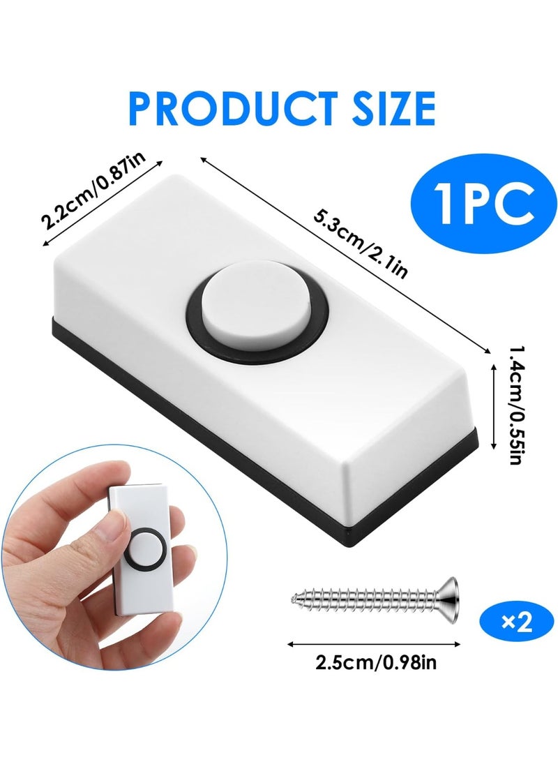 2Pcs Wired Doorbell Universal Weatherproof Door Bell Push on for Home Garage Warehouse Hotels Hospital Factories White+black Wall Mounted Plastic Bell Push - Image 2