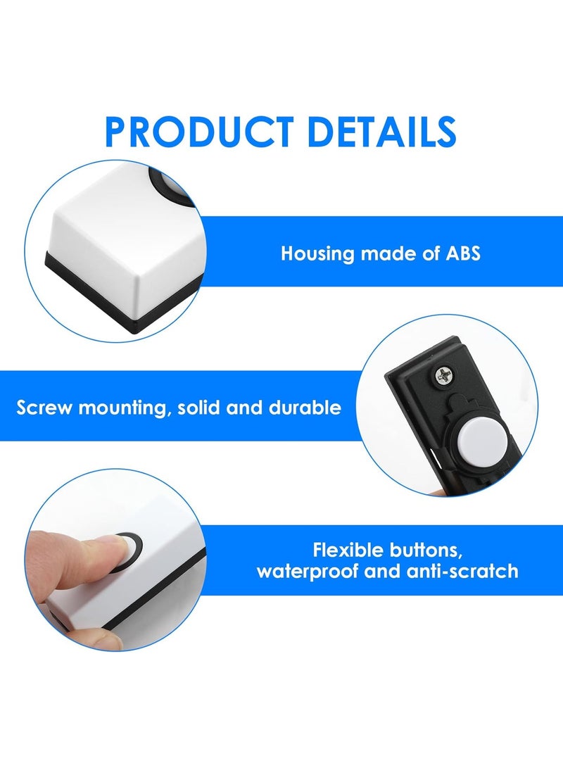 2Pcs Wired Doorbell Universal Weatherproof Door Bell Push on for Home Garage Warehouse Hotels Hospital Factories White+black Wall Mounted Plastic Bell Push - Image 3