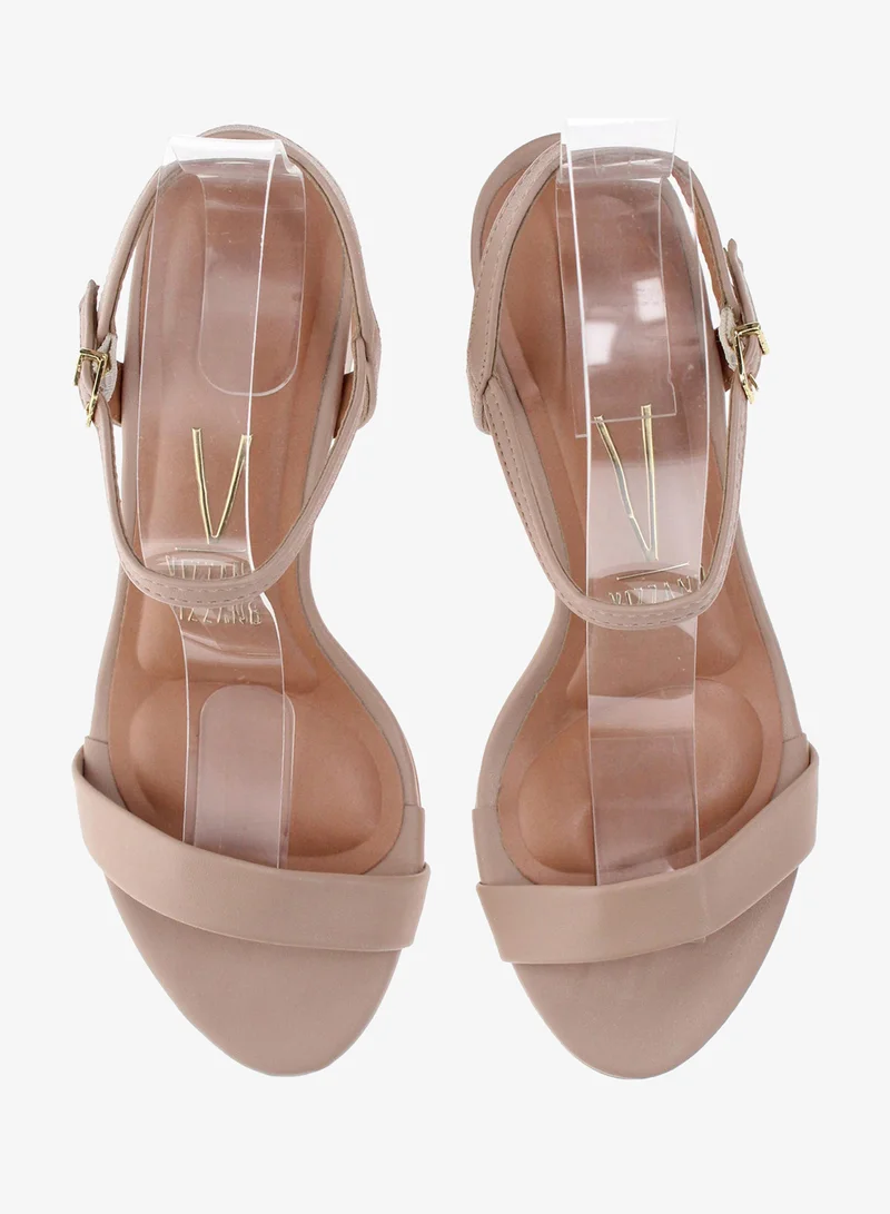 VIZZANO Beige Low Heel Sandals for Women – Stylish & Comfortable Everyday Footwear for Women | Best Price UAE