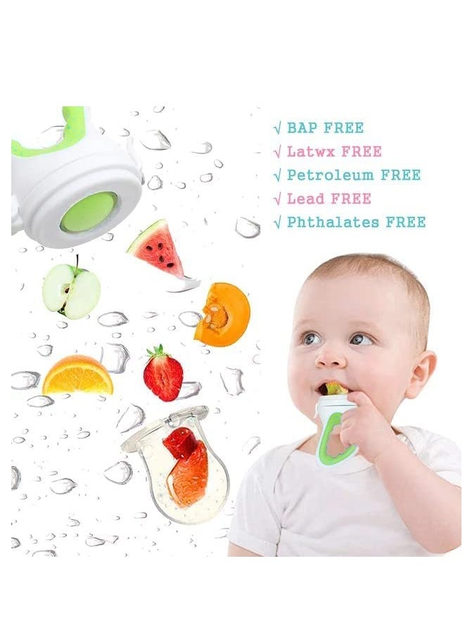 Bebiland - Teething Toys With Baby Fruit Feeders for Babies, Baby Teether Chew Toys, With 2 Baby Fruit Feeders and 4 Baby Silicone Teethers, BPA Free Natural Organic Freezer Silicone Baby Teethers - Image 1