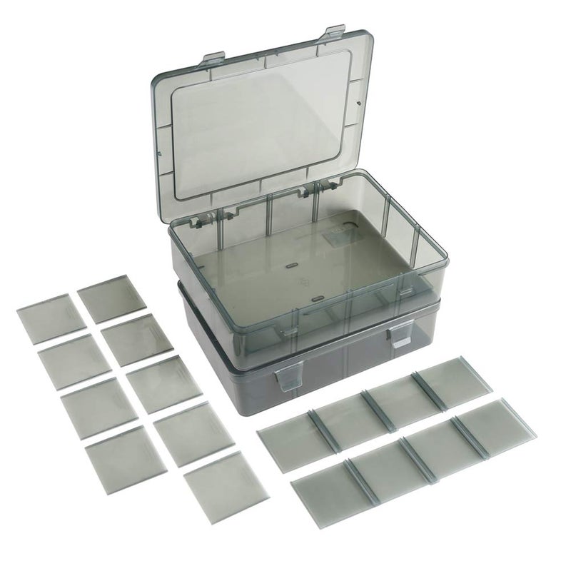Vidifor 2 Pack Plastic Storage Organizer Box, Storage Container, Jewelry Organizer, Parts Storage Box with Dividers for Crafts, Beads, Buttons, Ornaments, Metal Parts, and More (12 Grids 2 Pack) - Image 1