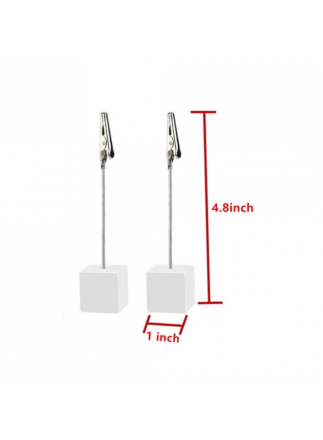 senover 10pcs Table Number Holder Name Place Card Holder Memo Clip Holder Stand Note Holder Pictures Card Paper Menu Clip (Pure White) - Image 3