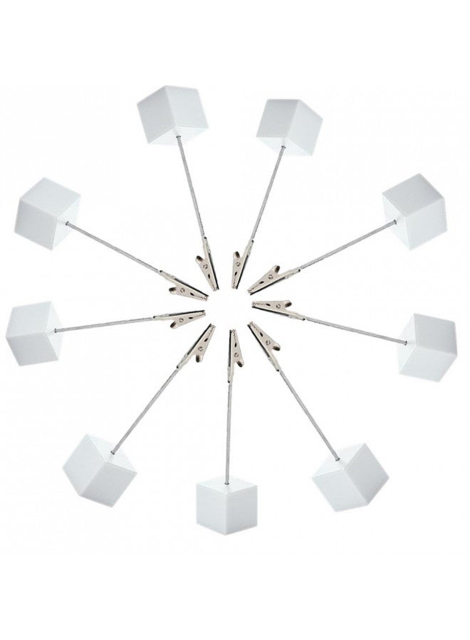 senover 10pcs Table Number Holder Name Place Card Holder Memo Clip Holder Stand Note Holder Pictures Card Paper Menu Clip (Pure White) - Image 2