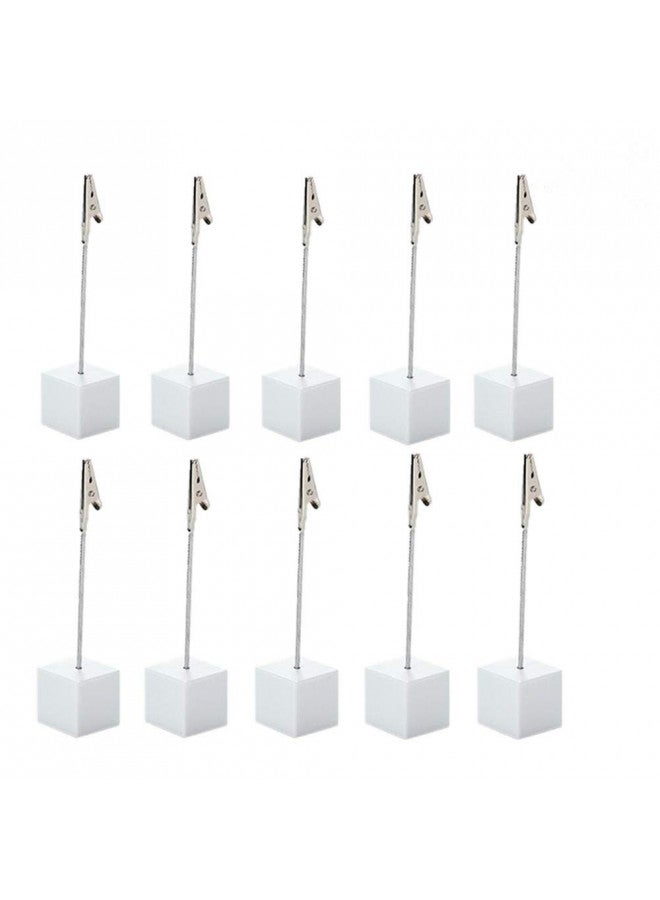 senover 10pcs Table Number Holder Name Place Card Holder Memo Clip Holder Stand Note Holder Pictures Card Paper Menu Clip (Pure White) - Image 1