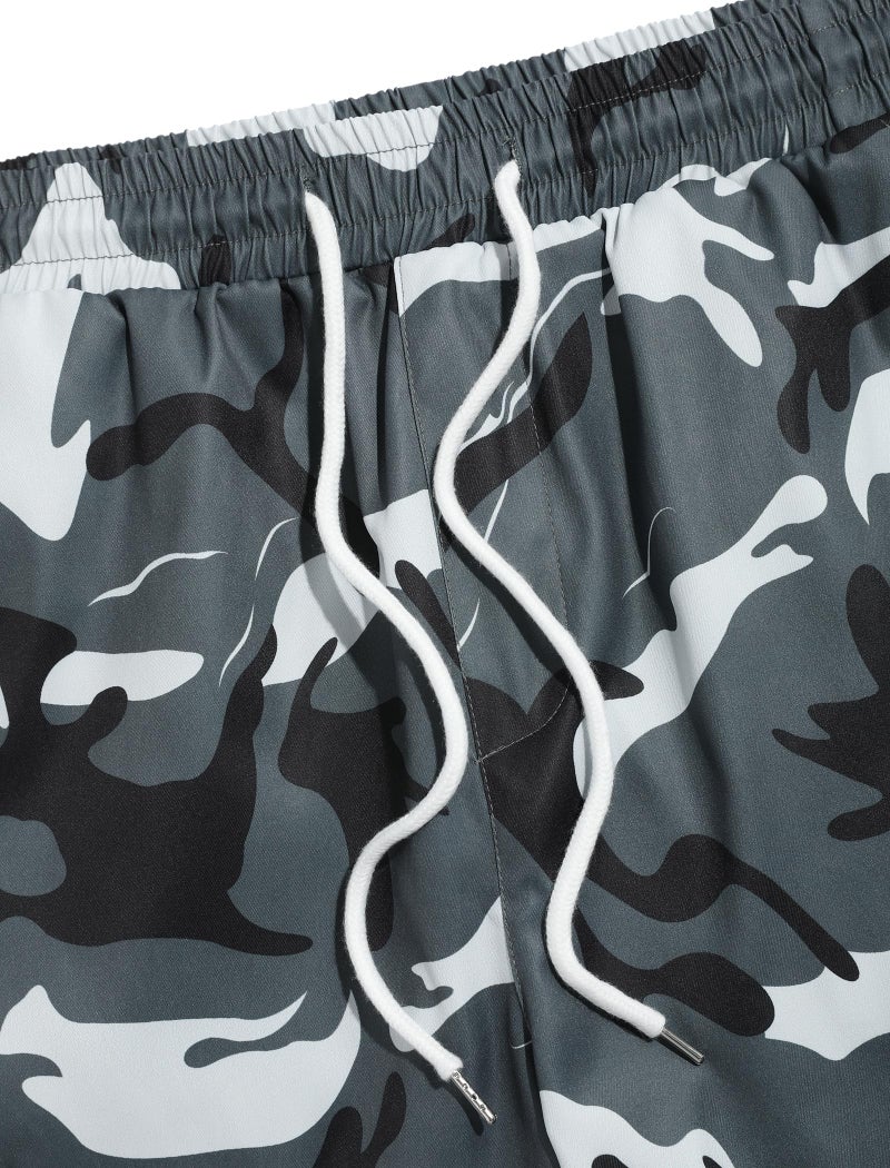 ZAFUL Men's Tapered Cargo Pants Drawstring Elastic Flap Pocket Street Camo Pants Multi Pockets - Image 4