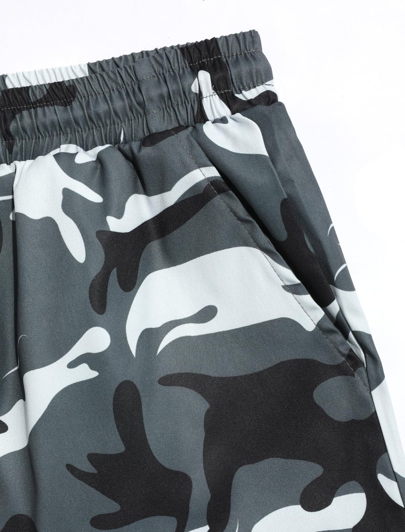 ZAFUL Men's Tapered Cargo Pants Drawstring Elastic Flap Pocket Street Camo Pants Multi Pockets - Image 5