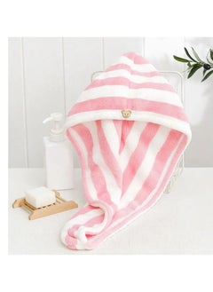 Generic 1pc thick fast absorbent microfiber hair towel with stripe pattern  - Image 5