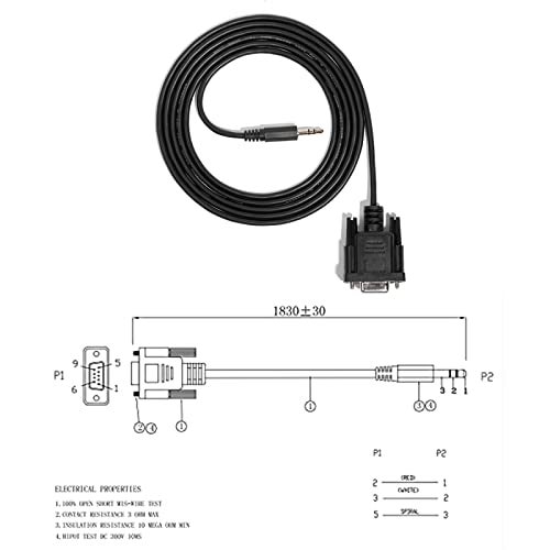 Relper Lineso DB9Pin Female to DC3.5mm Serial Cable-6 Feet Black - Image 5