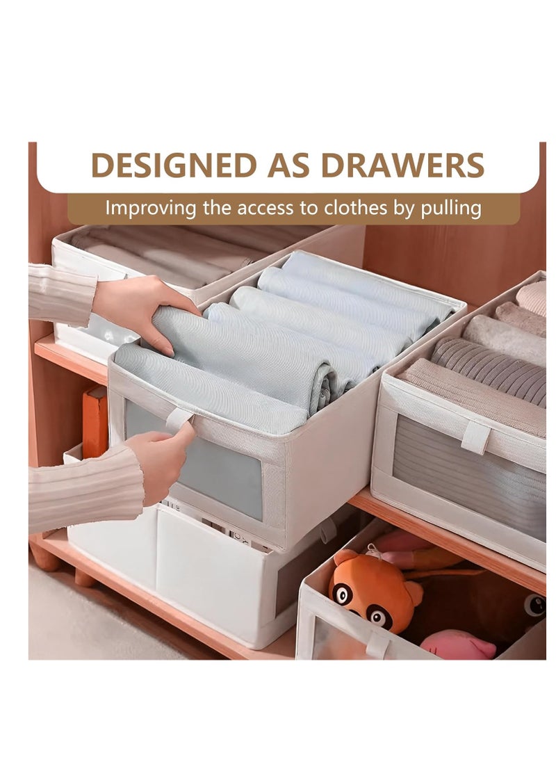 DUNISO 3 pack Drawer Organiser, 7 Grids Clothes Organizer, Elevate your Closet with Foldable Storage Organize, Stylish Wardrobe Organizers and Storage  - Image 5