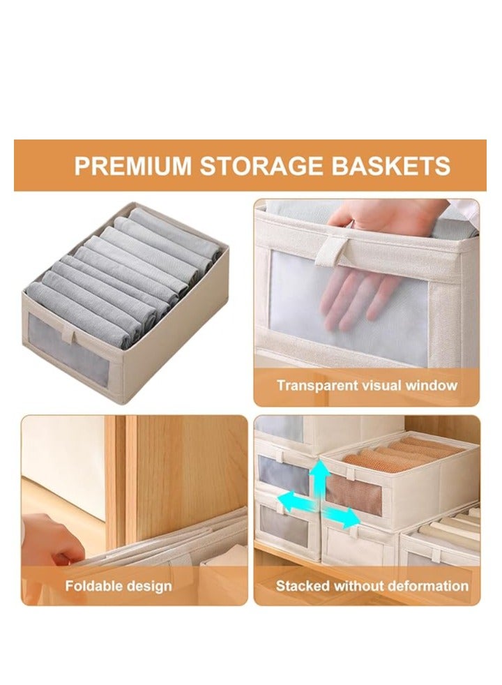 3 pack Drawer Organiser, 7 Grids Clothes Organizer, Elevate your Closet with Foldable Storage Organize, Stylish Wardrobe Organizers and Storage
