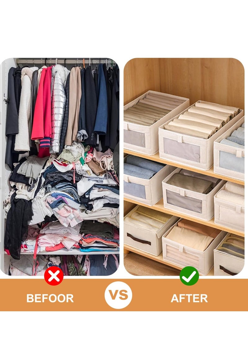 3 pack Drawer Organiser, 7 Grids Clothes Organizer, Elevate your Closet with Foldable Storage Organize, Stylish Wardrobe Organizers and Storage