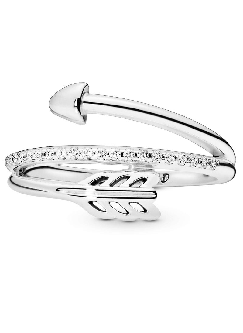 PANDORA - PANDORA Wrap Arrow Ring in Sterling Silver with Clear Cubic Zirconia - Image 1
