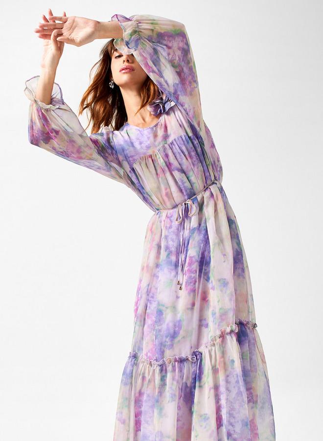 تواكستريمز فستان بحزام ربط وأكمام منفوخة وطبعات من تو إكستريمز - Image 2