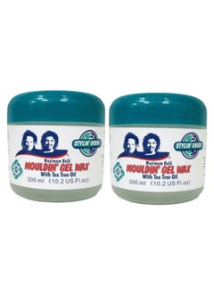 Stylin Dredz 2 Bottles of Dredz Mouldin Gel Wax, Olive Hair Care Professional Styling Wax 300ml  - Image 1