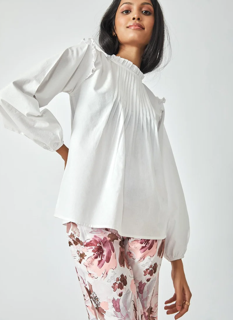 ذا ليبل لايف Ivory Pintuck Blouse