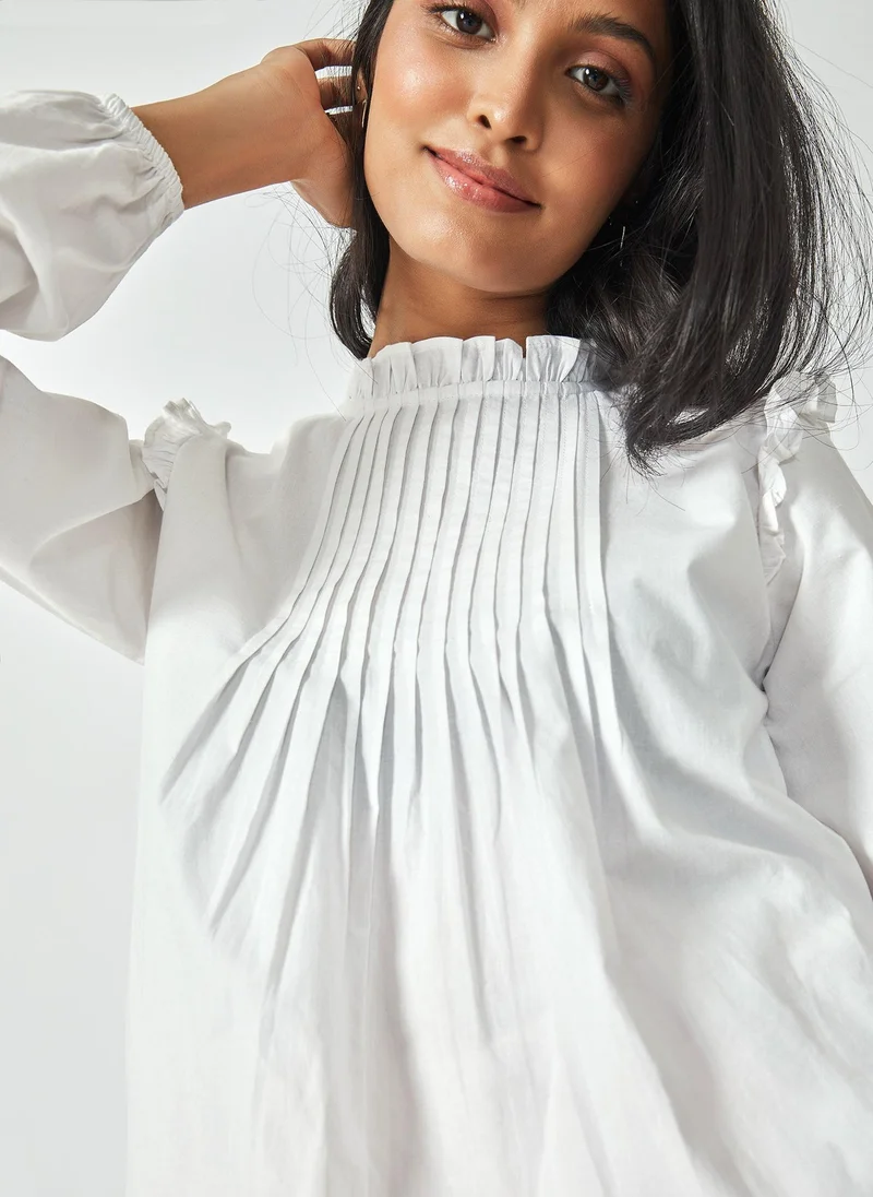 ذا ليبل لايف Ivory Pintuck Blouse