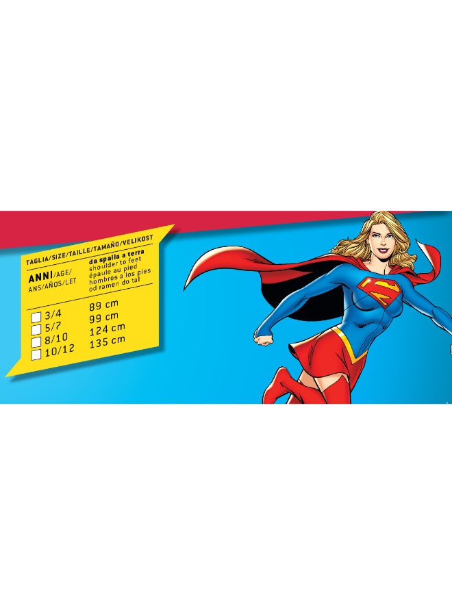 Ciao زي سوبر جيرل للفتيات من 8-10 سنوات | زي أبطال خارقين للأطفال مع عباءة وحزام وأحذية فوقية | زي مرخص من دي سي كومكس - Image 4