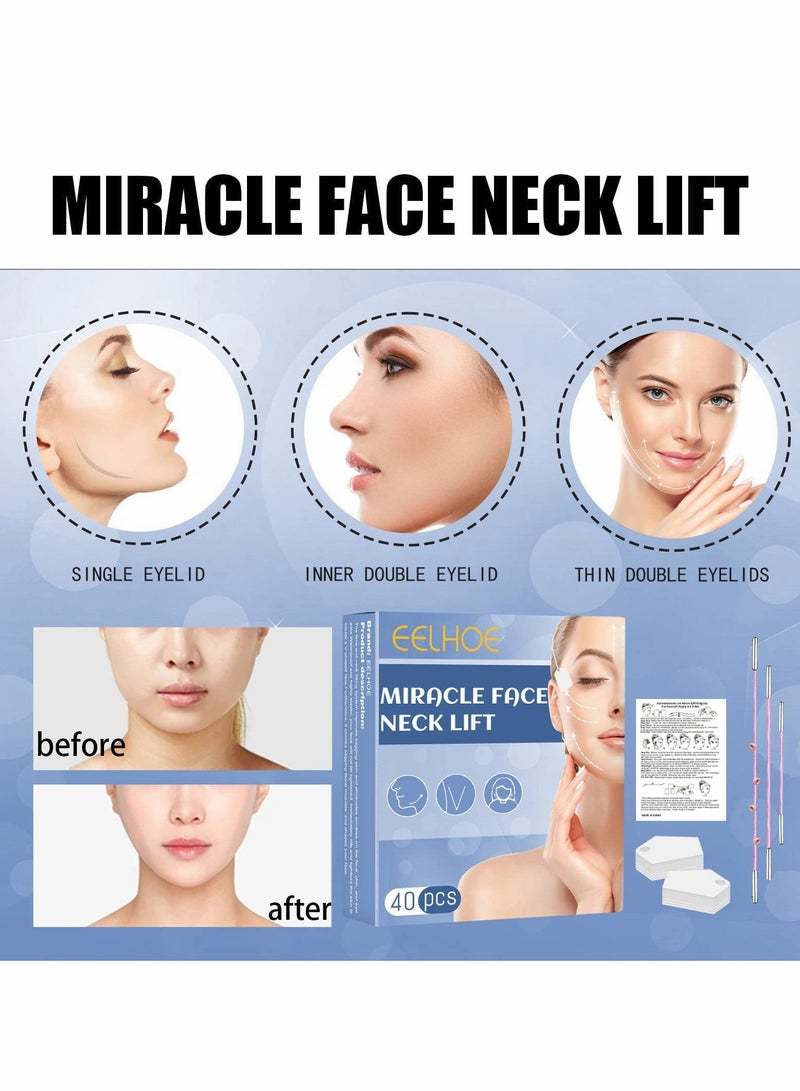 KASTWAVE Face Lift Tape, 40PCs Face Tape Lifting Invisible, High Elasticity & Waterproof Instant Face Lift Tape, Makeup Tools to Hide Facial Wrinkles and Double... - Image 2
