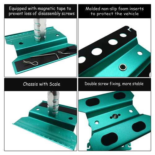 RC Lelut RC Car Stand RC Repair Stand 360 Degree Rotation Lift or Lower for Traxxas Arrma Redcat Axial RC4WD HSP Losi 18 110 112 116 Scale RC Crawler Car Truck Buggies Green - Image 5