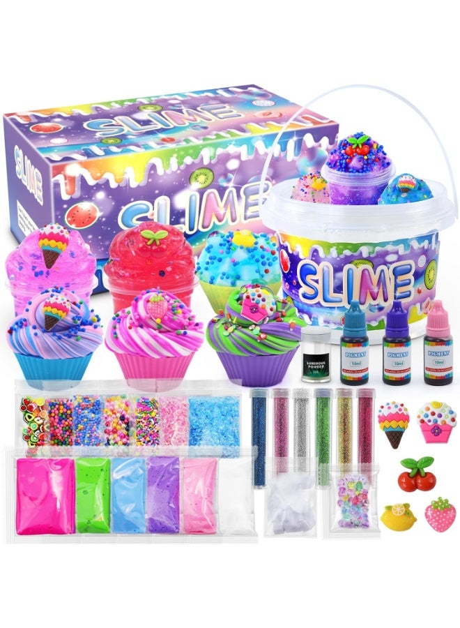 SIMDOW Clear Slime Kit for Kids - 35PCS DIY Slime Making Set with Premade Slime & Fun Add-ins, Jumbo Slime Toy Gift for Boys & Girls Ages 6-12 – Party Favors & Birthday Gift  - Image 1