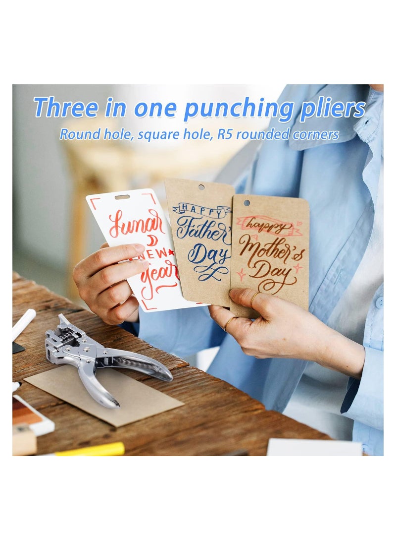 3 in 1 Badge Slot Hole Punch for ID Card,  Handheld Card Puncher Suitable for PVC Material, Business Cards and Cardstock(1/8"×33/64" Slot Hole, 3/16" Round Hole and R5 Corner Rounder in one) - Image 4