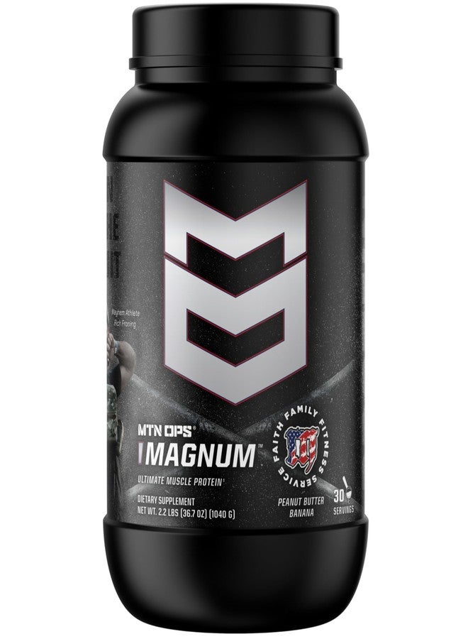 MTN OPS Magnum Protein Powder 23g Protein per Serving Whey Protein Blend with BCAAs Low Sugar Gluten Free 30 Servings Peanut Butter Banana - Image 1