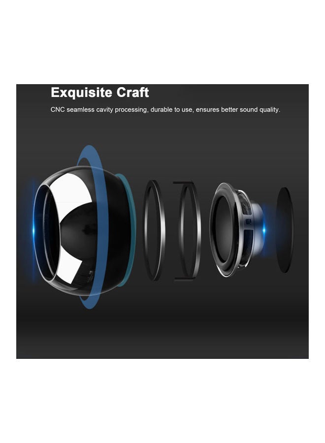 Loquat Portable Wireless Mini Speaker With Mic LU-VQ9-38 Black - Image 5