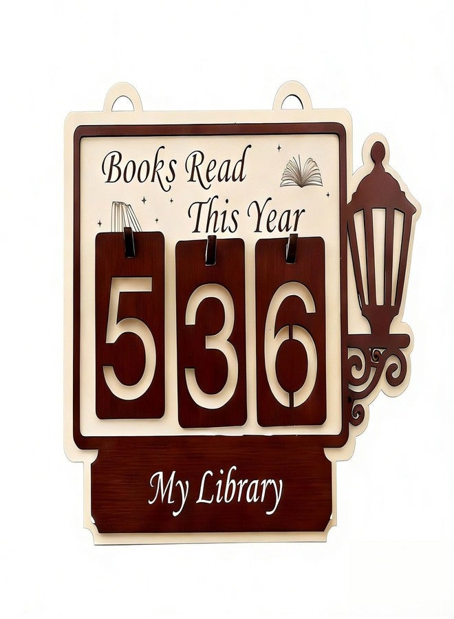 Could Spark Books Read This Year Counter Sign，Book Counter Tracker, Wooden Hanging Library Decor，Bookish Gifts Accessories for Book Lovers,Bookworm, Bookclub, Stocking Stuffers - Image 1