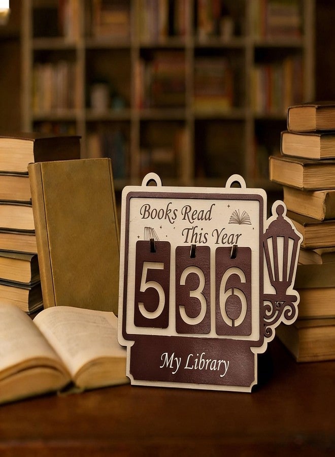 Could Spark Books Read This Year Counter Sign，Book Counter Tracker, Wooden Hanging Library Decor，Bookish Gifts Accessories for Book Lovers,Bookworm, Bookclub, Stocking Stuffers - Image 4