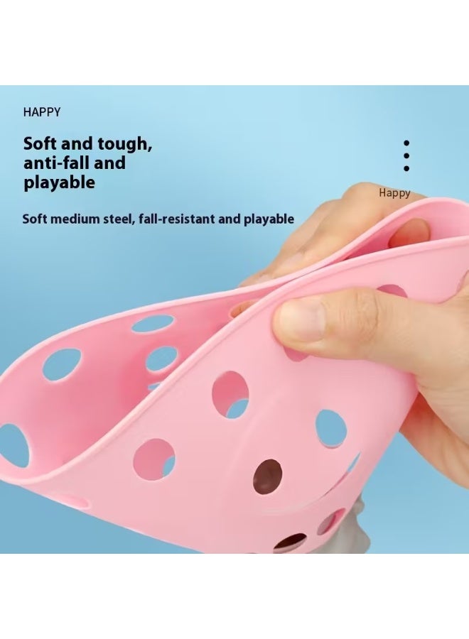 Goolsky Children's Cognitive & Motor Skill Development Toy - Parent-Child Interactive Catch Ball Game with Ergonomic Handles, Colorful Design (Pink/Blue) for Hand-Eye Coordination, Exercise & Family Bonding, Games for Toddlers, Playful Design, Perforated Design, Engaging Play, Lightweight Construction, Preschool Kids - Image 4