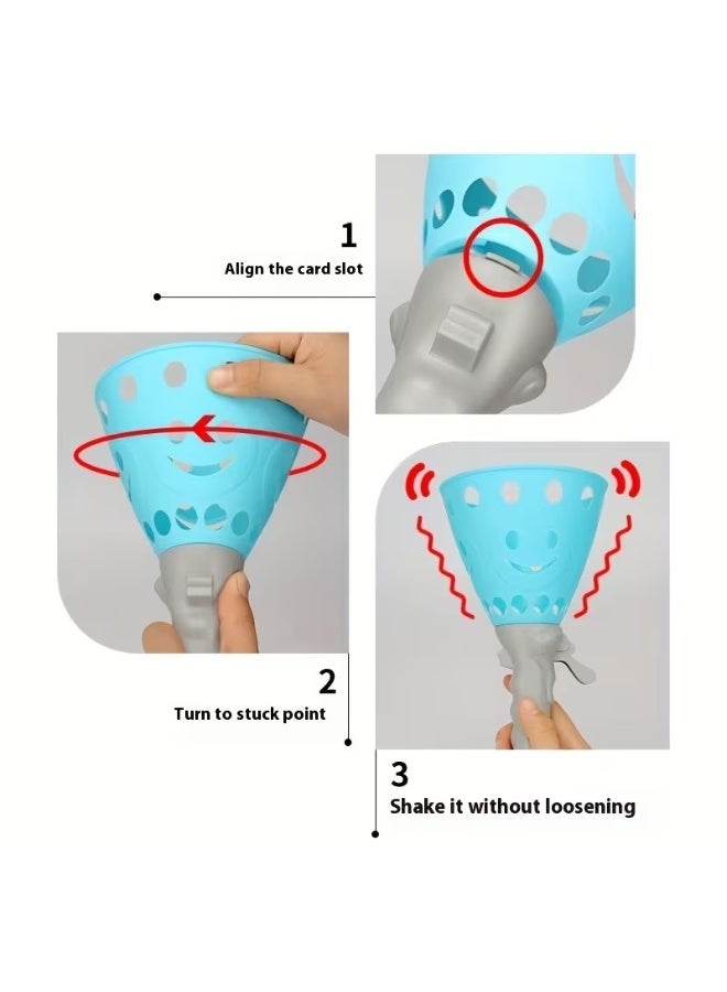 Goolsky Children's Cognitive & Motor Skill Development Toy - Parent-Child Interactive Catch Ball Game with Ergonomic Handles, Colorful Design (Pink/Blue) for Hand-Eye Coordination, Exercise & Family Bonding, Games for Toddlers, Playful Design, Perforated Design, Engaging Play, Lightweight Construction, Preschool Kids - Image 3