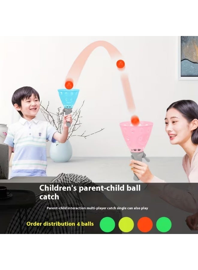 Goolsky Children's Cognitive & Motor Skill Development Toy - Parent-Child Interactive Catch Ball Game with Ergonomic Handles, Colorful Design (Pink/Blue) for Hand-Eye Coordination, Exercise & Family Bonding, Games for Toddlers, Playful Design, Perforated Design, Engaging Play, Lightweight Construction, Preschool Kids - Image 1