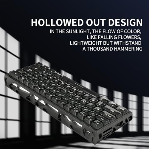 kutethy KY60 Hollow Out Aluminum Keyboard Case,60% Mechanical Keyboard Shell Custom Keyboard Barebones Compatible with Wooting60 Mad60 Win60 GH60 60HE (Black) - Image 3