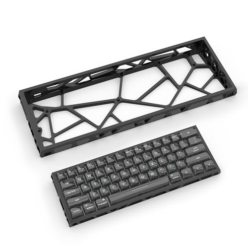 kutethy KY60 Hollow Out Aluminum Keyboard Case,60% Mechanical Keyboard Shell Custom Keyboard Barebones Compatible with Wooting60 Mad60 Win60 GH60 60HE (Black) - Image 1