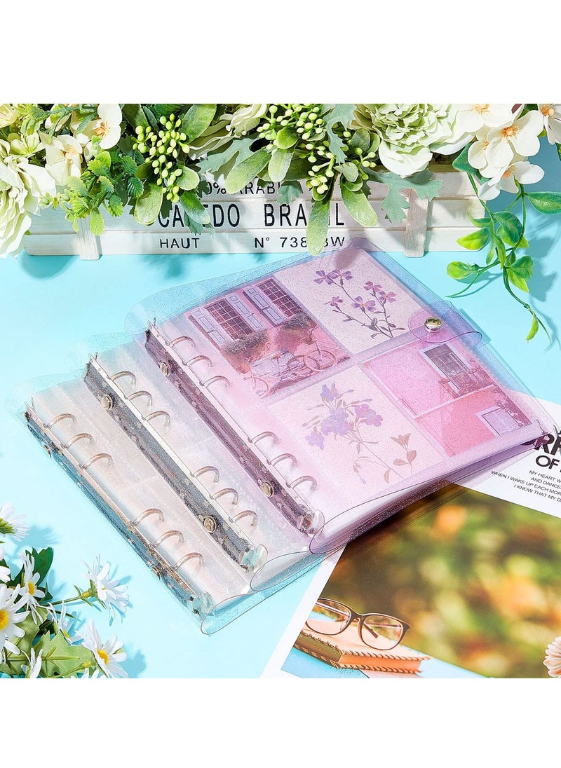 SYOSI 3 Pcs Portable Kpop Photo Card Holder Book, 600 Pockets Photo Card Holder 3 inch Photo 6 Ring Shiny Transparent Photo Card Flipchart Photo for Photo Album Business Card Postcard Photo Storage  - Image 2