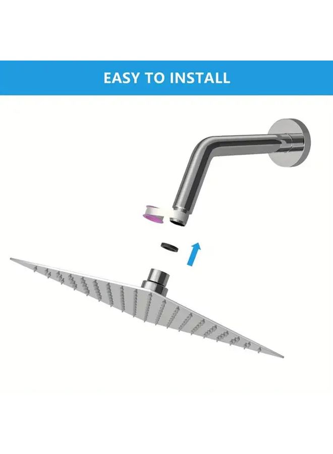 6 Inch Square Rainfall Shower Head Polished Chrome Heavy Duty Full Body Coverage - Image 5