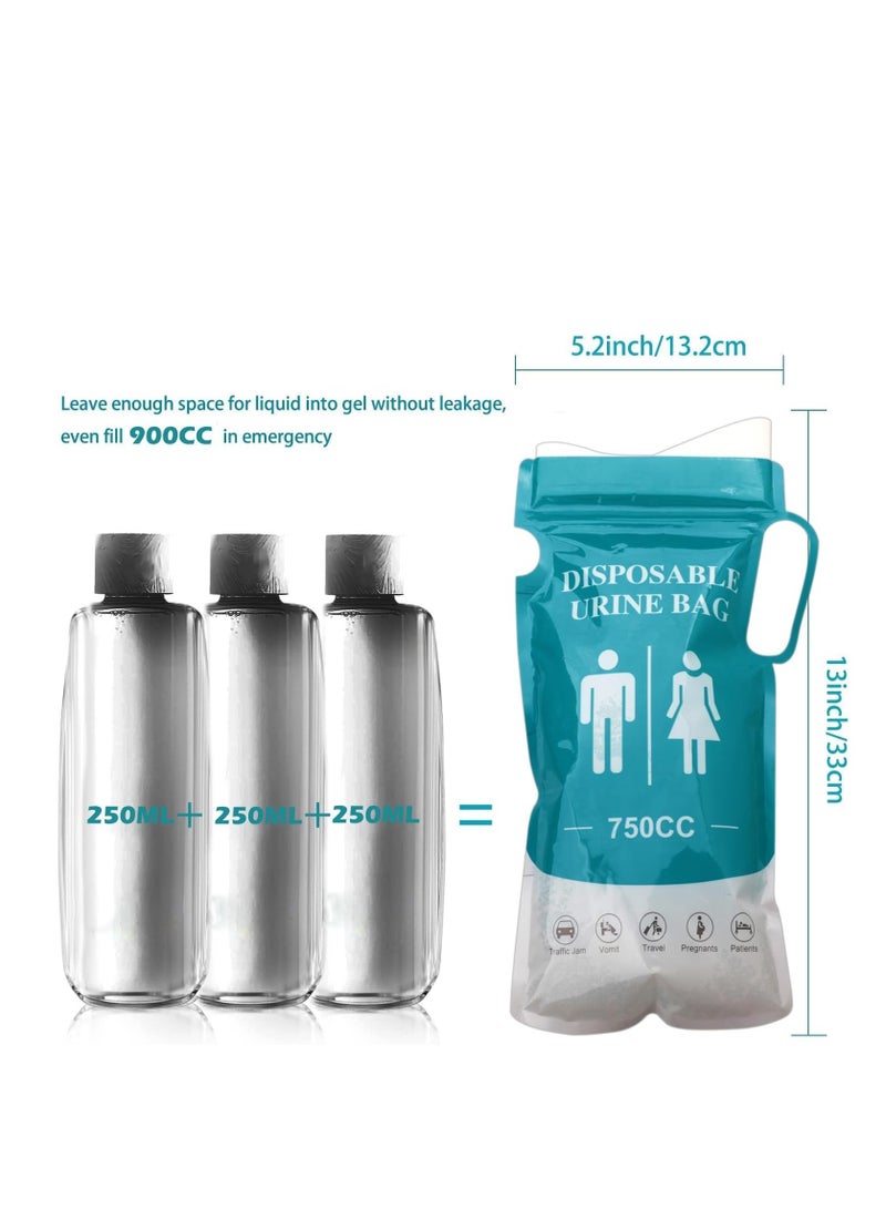 Captaintech Emergency Disposable Urinal Bags 750ML 12Pcs Trave Traffic Jam Portable Toilet Bag Camping Pee for Travel Hiking Men Women Kids  - Image 2